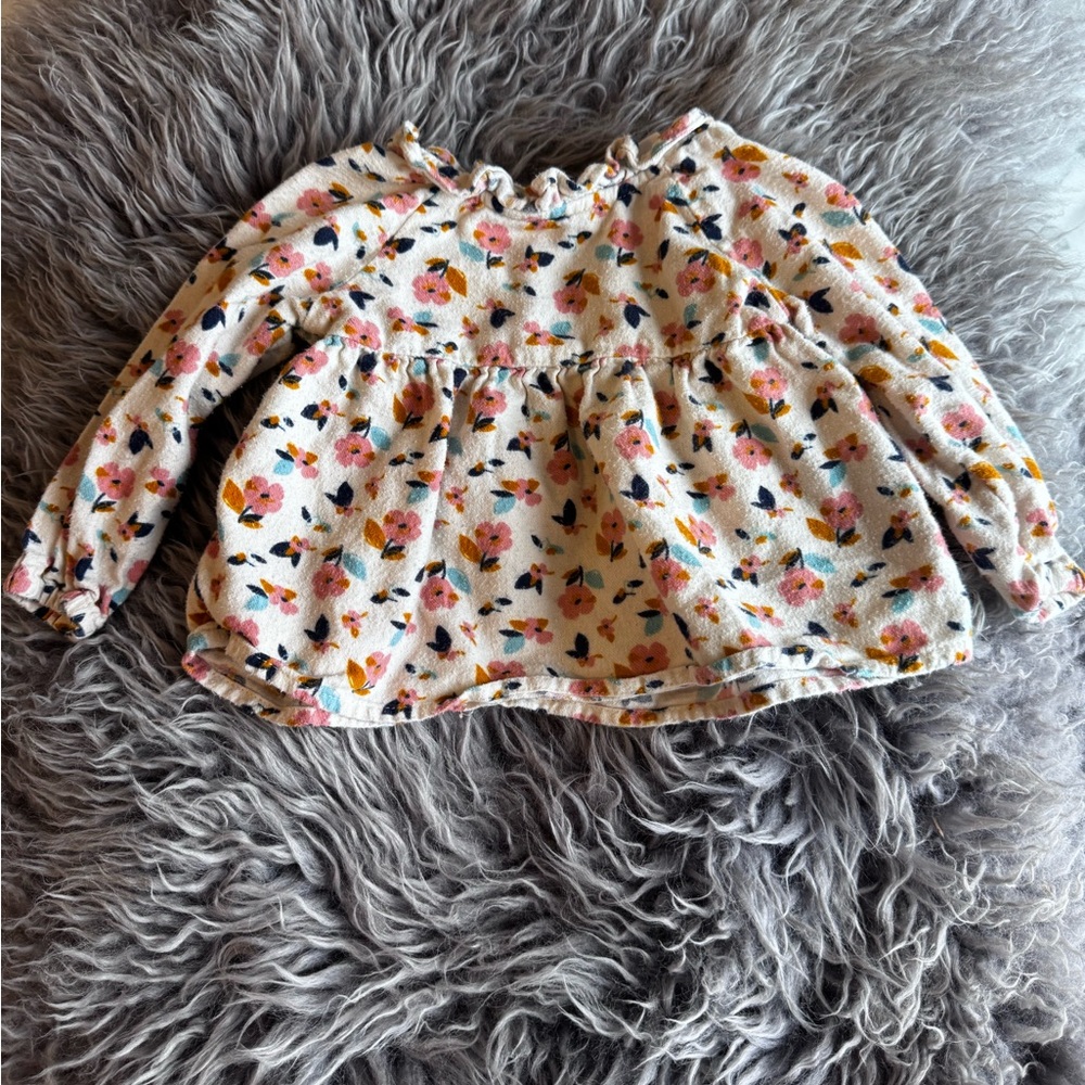 Floral Long Sleeve Baby Peplum Top